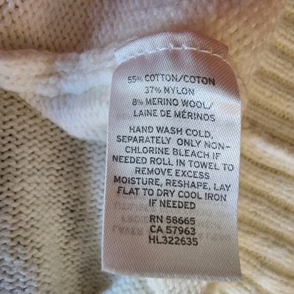 Trouvé Fringe Off-White Wool Blend Crew Neck Knit Sweater | Women's Large - Picture 12 of 12